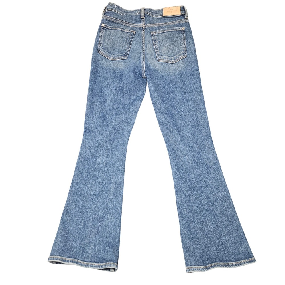 7 For All Mankind High Waist Slim Kick Jeans Size 27 Flare Bootcut Boho Coastal - Picture 2 of 8
